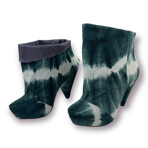 ❌SOLD❌ BRAND NEW 2011 Couture IRREGULAR CHOICE tie dye platform hexagonal boots - Picture 7 of 14